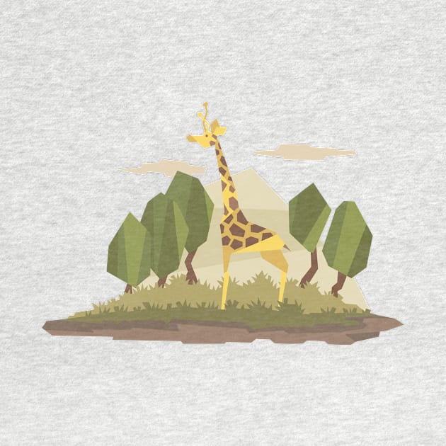 Geometric flat style giraffe in wildlife design by Rohan Dahotre